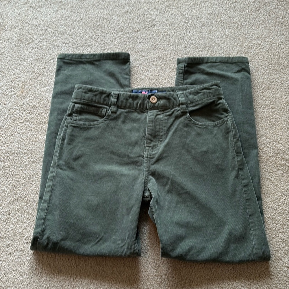 Vineyard vines boys green corduroy pants size 8 in very good condition